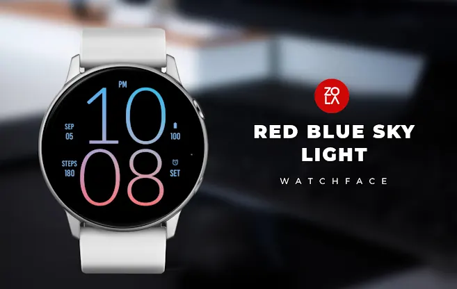 Red Blue Sky Light Watch Face screenshot 1