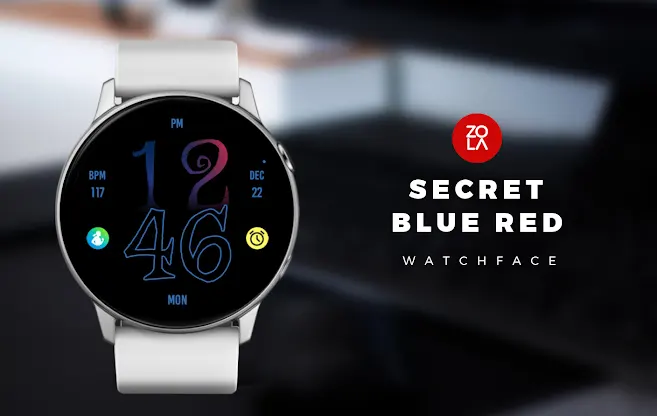 Secret Blue Red Watch Face screenshot 1