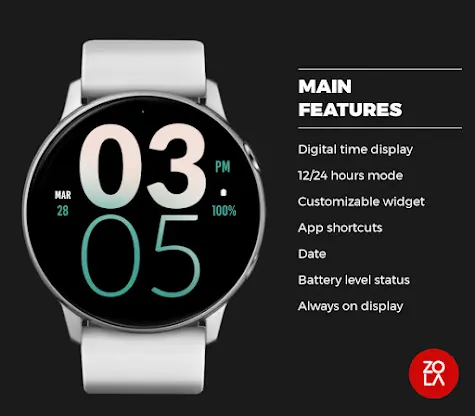 Snow Large Watch Face screenshot 2