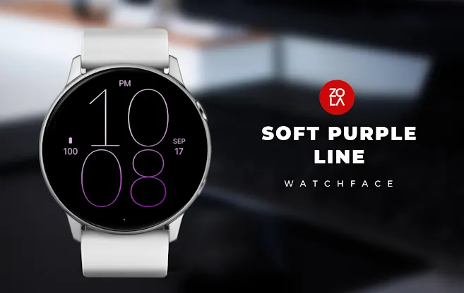 Soft Purple Line Watch Face screenshot 1