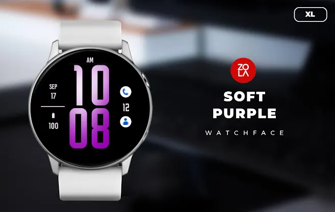 Soft Purple XL Watch Face screenshot 1