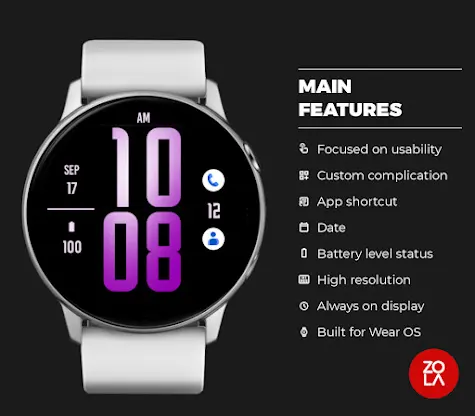Soft Purple XL Watch Face screenshot 2