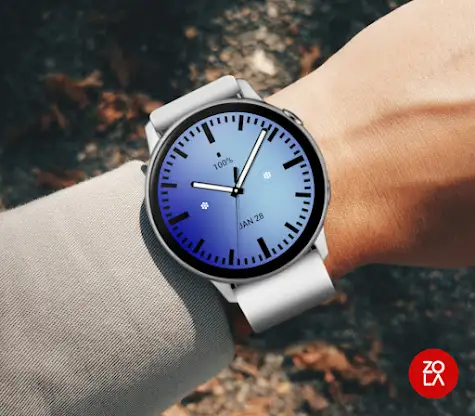 Solid Electric Blue Watch Face screenshot 3