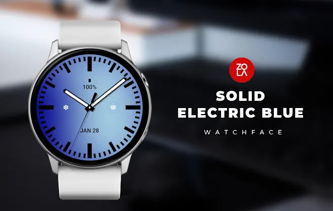Solid Electric Blue Watch Face screenshot 1