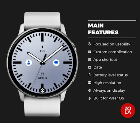 Solid Light Gray Watch Face screenshot 2