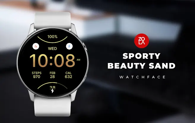 Sporty Beauty Sand Watch Face screenshot 1