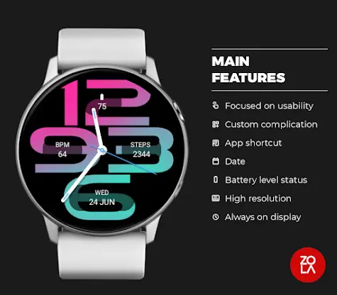 Strong Pink Blue Watch Face screenshot 2