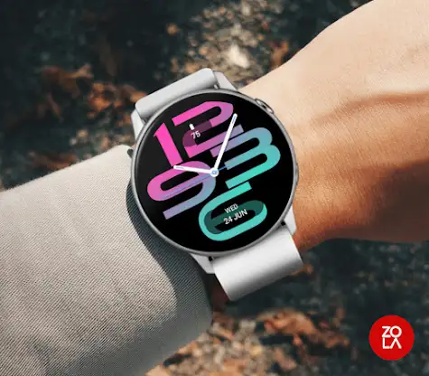 Strong Pink Blue Watch Face screenshot 3