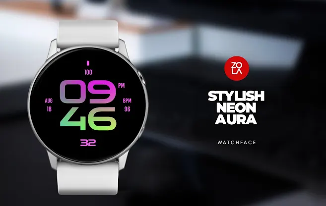Stylish Neon Aura Watch Face screenshot 1