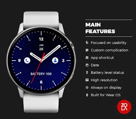Super Blue Black Watch Face screenshot 2