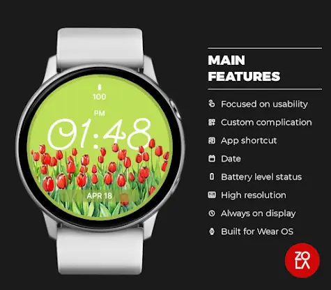Tulip Floral Watch Face screenshot 2