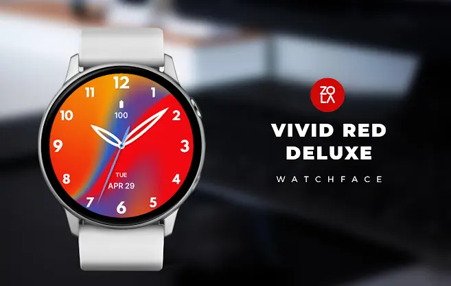 Vivid Red Deluxe Watch Face screenshot 1