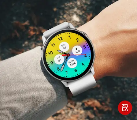 Yellow Blue Elegant Watch Face screenshot 3