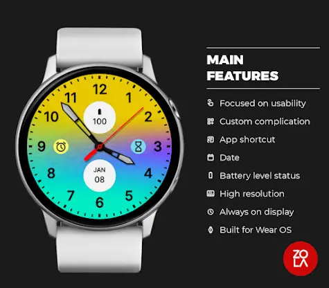 Yellow Blue Elegant Watch Face screenshot 2