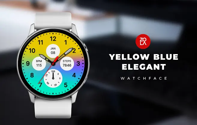 Yellow Blue Elegant Watch Face screenshot 1
