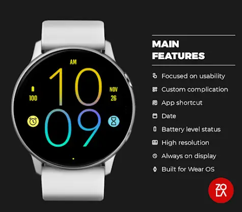 Yellow Blue Light Watch Face screenshot 2