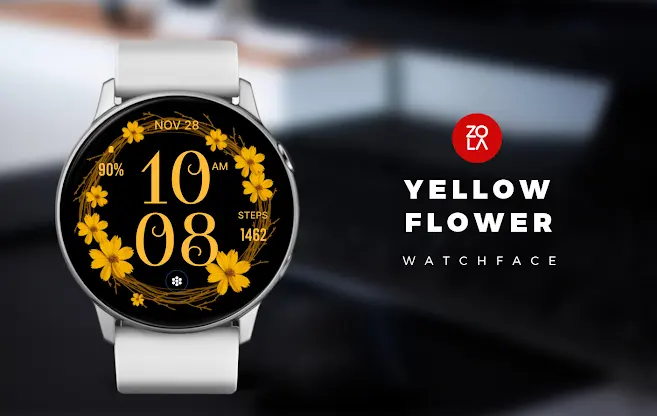 Yellow Flower Watch Face screenshot 1