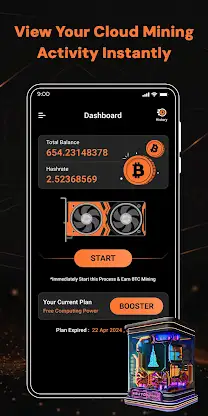 Bitcoin miner BTC cloud mining screenshot 2