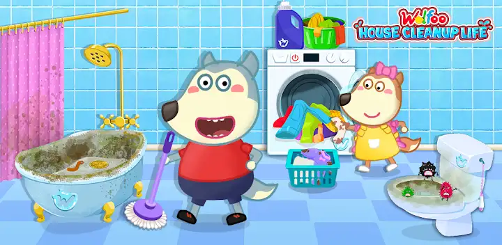 Wolfoo House Cleanup Life — Android game banner