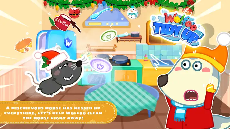 Wolfoo Tidy up: House Cleaning screenshot 1