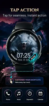 Wolf Watch Face: Wear OS Watch screenshot 5