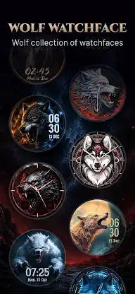 Wolf Watch Face: Wear OS Watch screenshot 1