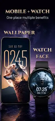 Wolf Watch Face: Wear OS Watch screenshot 2